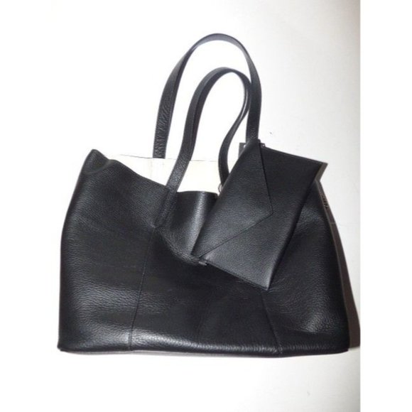 Furla New XL Black Leather Satchel w Matching Wallet - Picture 10 of 12